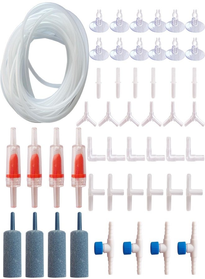 TANOMA Aquarium Air Pump Accessories - Contains Airline Tubing, Control Valve, Air Stones, Connectors, Check Valves, Suction Cups - Image 1